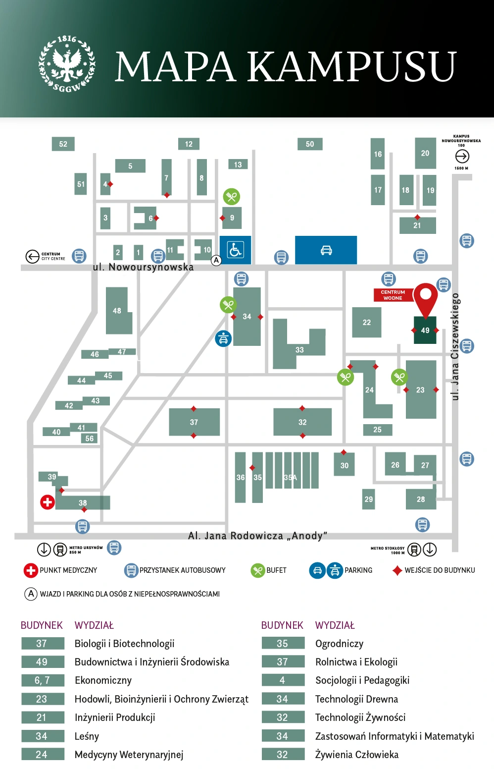 Mapa kampusu - dzień otwarty